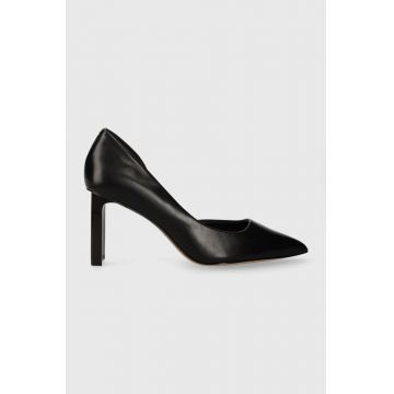 Aldo pantofi de piele Ligowan culoarea negru, cu toc drept, 13658282.LIGOWAN