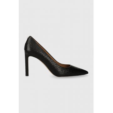 BOSS stilettos de piele Janet Pump 90 culoarea negru, 50504608