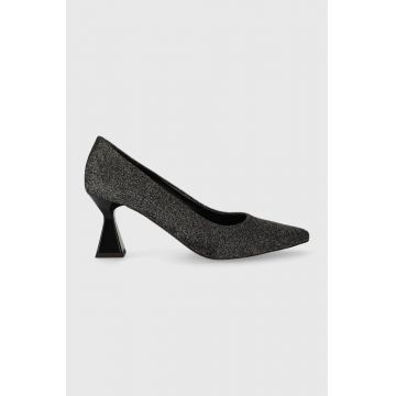 HUGO pantofi cu toc Rebecca Pump 70 culoarea gri, 50504339