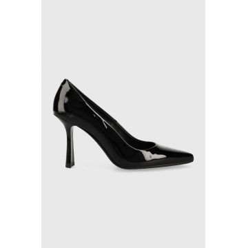 HUGO stilettos de piele Alexis culoarea negru, 50487934