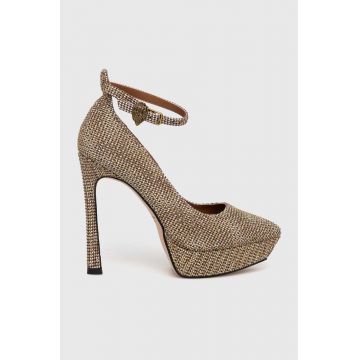 Kurt Geiger London pantofi cu toc Shoreditch culoarea auriu, 9557240609