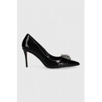 Kurt Geiger London stilettos de piele Mayfair Court culoarea negru, 9981400319