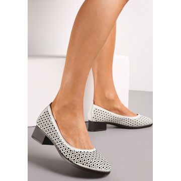 Pantofi cu toc Albi