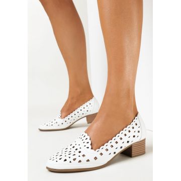 Pantofi cu toc Albi