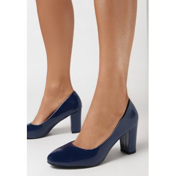 Pantofi cu toc Bleumarin