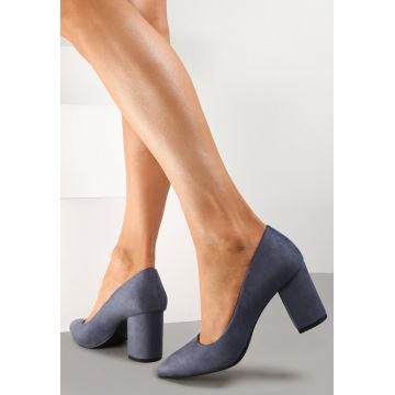 Pantofi cu toc Bleumarin