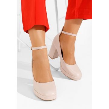 Pantofi cu toc gros Isperta V3 bej
