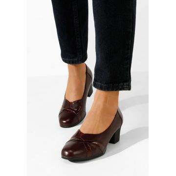 Pantofi cu toc mic Annie grena