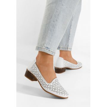 Pantofi cu toc mic Mesita S albi