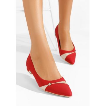 Pantofi cu toc mic Penelina rosii
