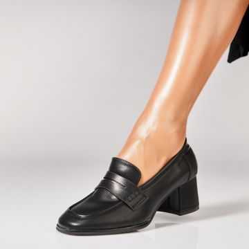 Pantofi dama cu toc Negri din Piele Ecologica Aynan2
