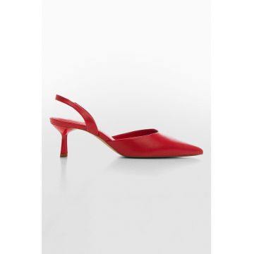 Pantofi de piele ecologica cu bareta slingback Wando