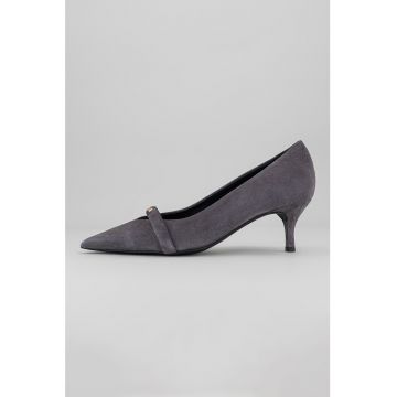Pantofi de piele intoarsa cu toc kitten Core