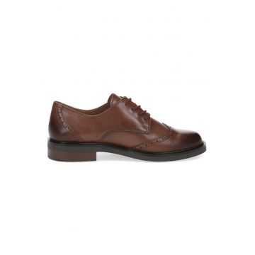 Pantofi din piele cu varf rotund
