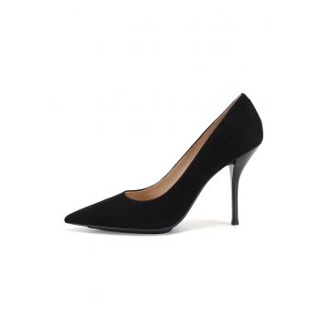 Pantofi din piele intoarsa cu toc stiletto