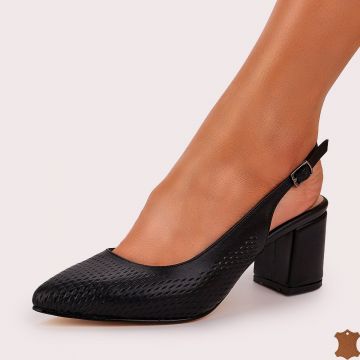 Pantofi Stiletto Dama Negri Piele Naturala Aidas