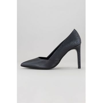 Pantofi stiletto de piele cu imprimeu logo