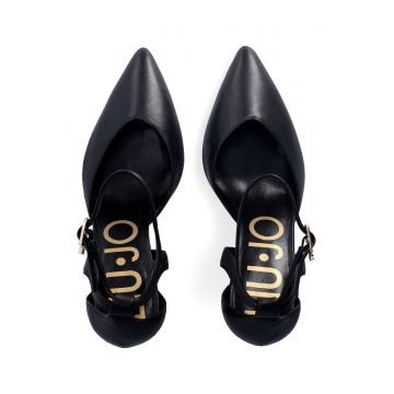 Pantofi stiletto de piele cu varf ascutit
