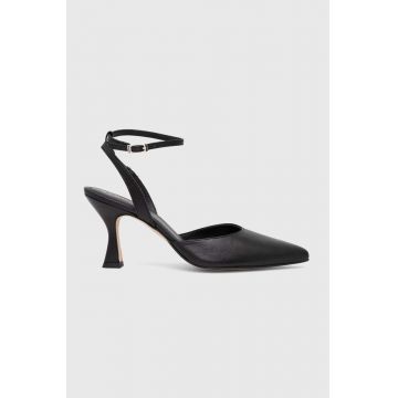 Alohas stilettos de piele Cinderella culoarea negru, S00410.25