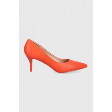 Answear Lab pantofi cu toc culoarea portocaliu