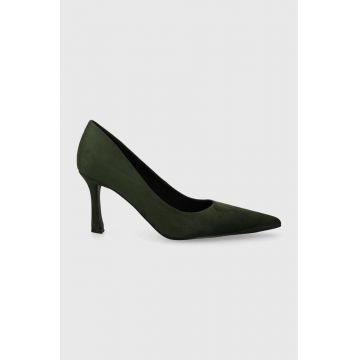 Answear Lab pantofi cu toc culoarea verde