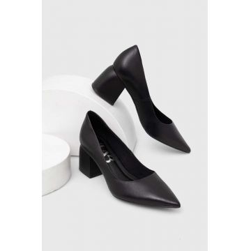 Answear Lab pantofi de piele culoarea negru, cu toc drept