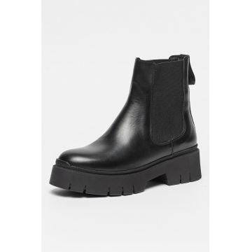 Ghete Chelsea de piele cu segmente textile Kris