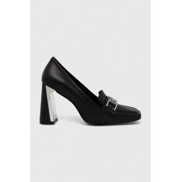 Karl Lagerfeld pantofi de piele MASQUE culoarea negru, cu toc drept, KL30720
