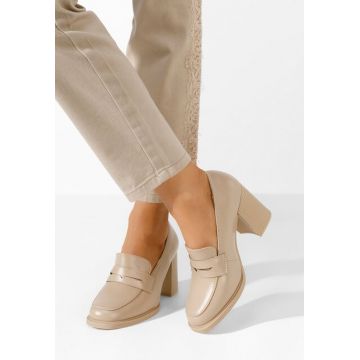 Mocasini cu toc Odesia V3 bej
