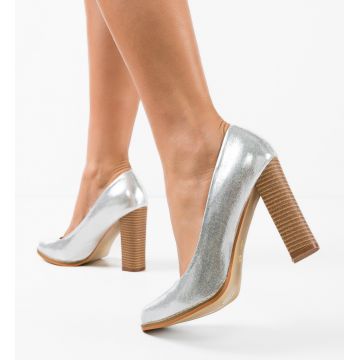 Pantofi dama Sulfo Argintii 2