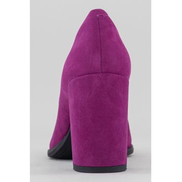 Pantofi de piele intoarsa cu toc masiv Freva
