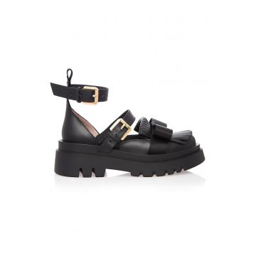 Pantofi din piele cu aplicatie cu funda Elysium
