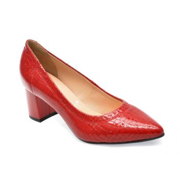 Pantofi IMAGE rosii, 5841, din piele naturala lacuita