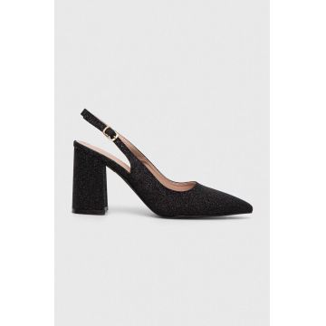 Answear Lab pumps culoarea negru, cu toc drept, cu toc deschis