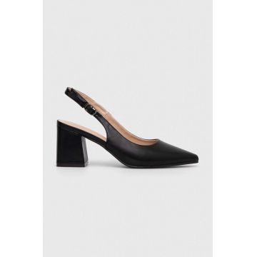 Answear Lab pumps culoarea negru, cu toc drept, cu toc deschis