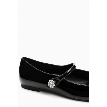 Balerini Mary Jane cu aspect lacuit Buttom