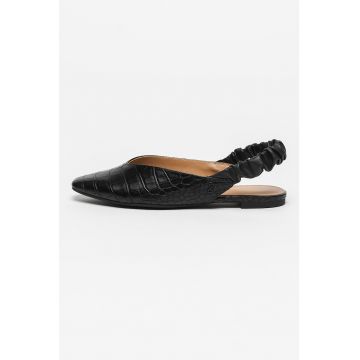 Balerini slingback cu aspect de piele de crocodil Omina