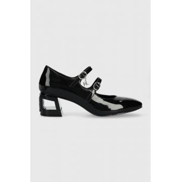 Karl Lagerfeld pantofi de piele TETRA HEEL culoarea negru, cu toc drept, KL31613