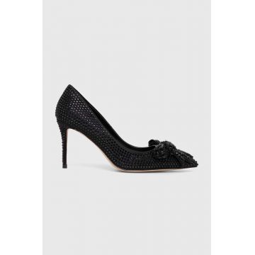 Kurt Geiger London pantofi cu toc Belgravia 85 Crystal Bow Drc culoarea negru 1288500759