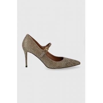 Kurt Geiger London pantofi cu toc Regent Point Mary Jane culoarea bej, 1291940609