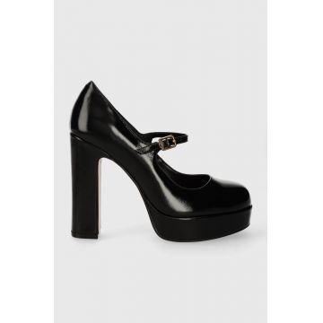 Kurt Geiger London pantofi de piele Regent Mid Platfrom culoarea negru, cu toc drept 1262100109