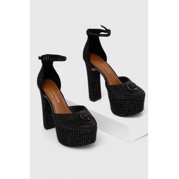 Kurt Geiger London pumps Kensington Platform culoarea negru, cu toc drept, 9307600759