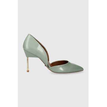 Kurt Geiger London stilettos de piele Bond 90 culoarea turcoaz, 655983309