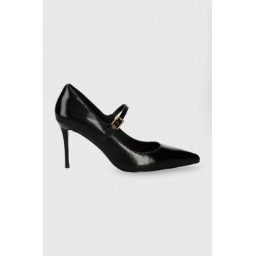 Kurt Geiger London stilettos de piele Regent Point Mary Jane culoarea negru, 1291900309