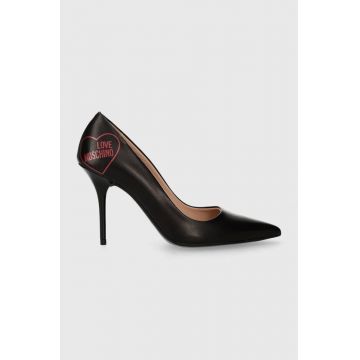 Love Moschino stilettos de piele culoarea negru, JA10409G1IIE0000