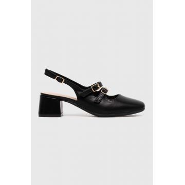 Answear Lab pumps culoarea negru, cu toc drept, cu toc deschis