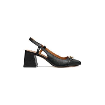 Geox pantofi de piele D CORONILLA culoarea negru, cu toc drept, cu toc deschis, D45D1A 00046 C9999