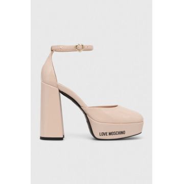 Love Moschino pumps culoarea bej, cu toc drept BF3157EX126S1033