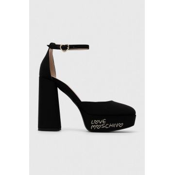 Love Moschino pumps culoarea negru, cu toc drept JA1028CG1IIH0601