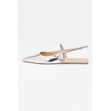 Balerini slingback de piele cu varf ascutit